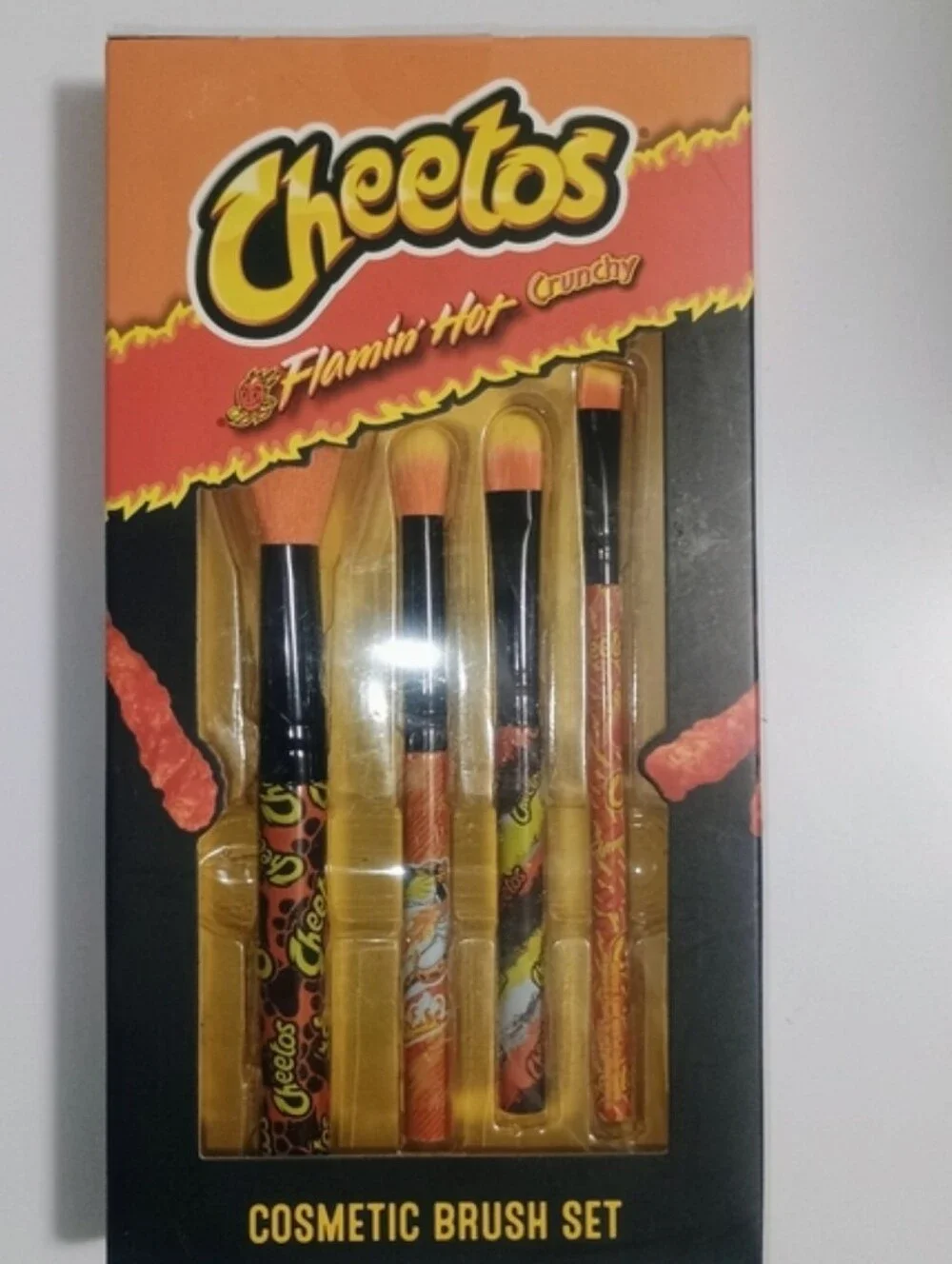 Cheetos Flamin' Hot Cosmetic Brush Set - Orange & Black